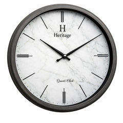 Heritage Scottish Marble Effect Wall Clock 20" – Elegant Quartz Display with Modern Classic Design (Plastic Frame)
