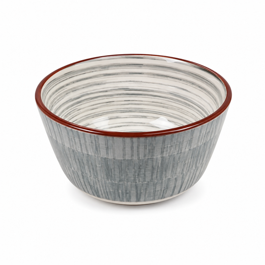 Mini Condiments Serving Bowl | Small Sauce, Dip & Seasoning Bowl for Table Serving Grey Patterned Serving Bowl