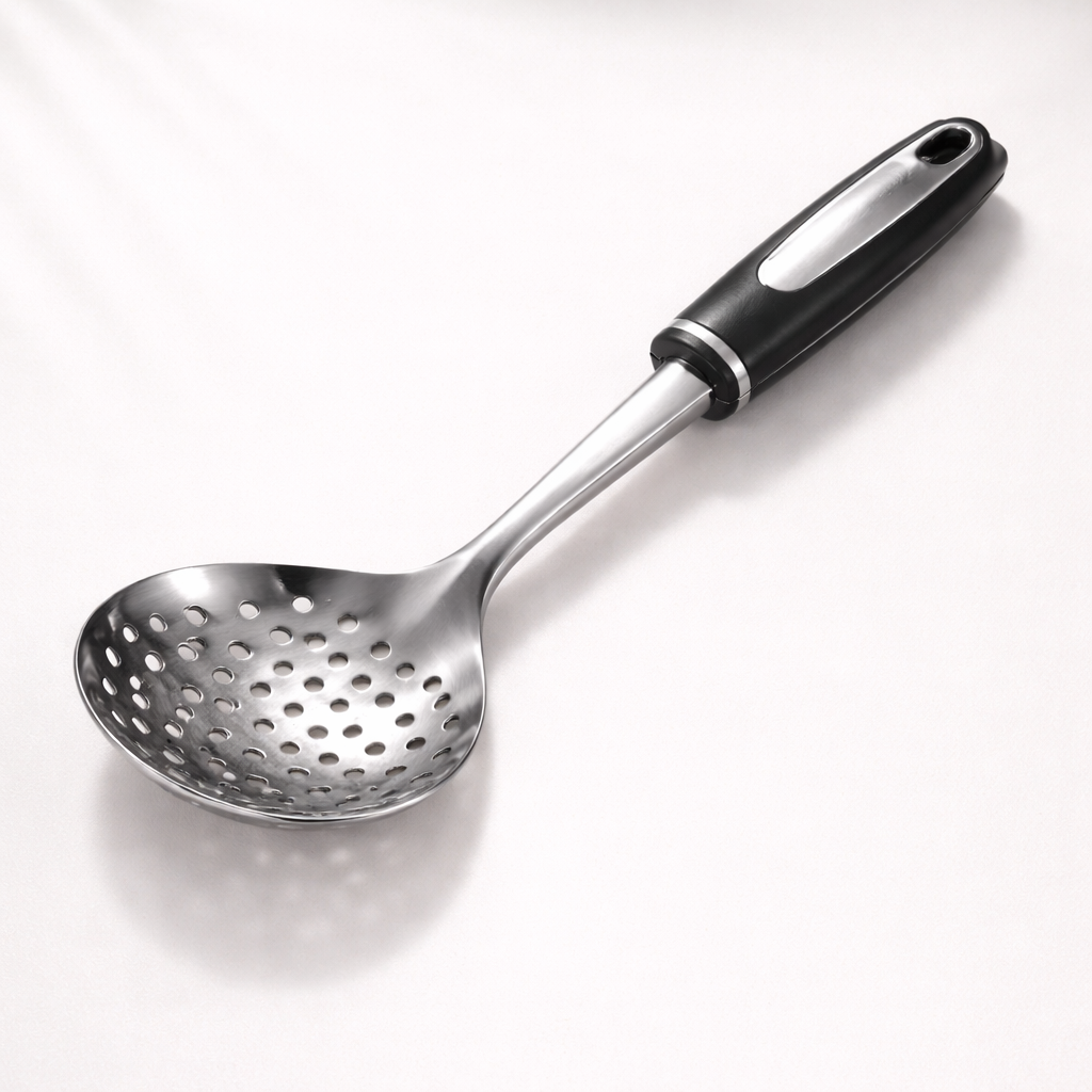 Large Stainless Steel Spoon – Slotted Serving Spoon for Kitchen Use