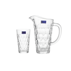 Diamond-Embossed Premium Glass Water Set – 7-Piece Set (1.58 L Jug + 278 mL Glasses)