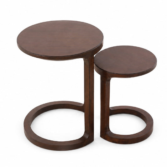 Aurra Nest of Tables | Modern Wooden Nesting Side Tables for Living Room - Habitt