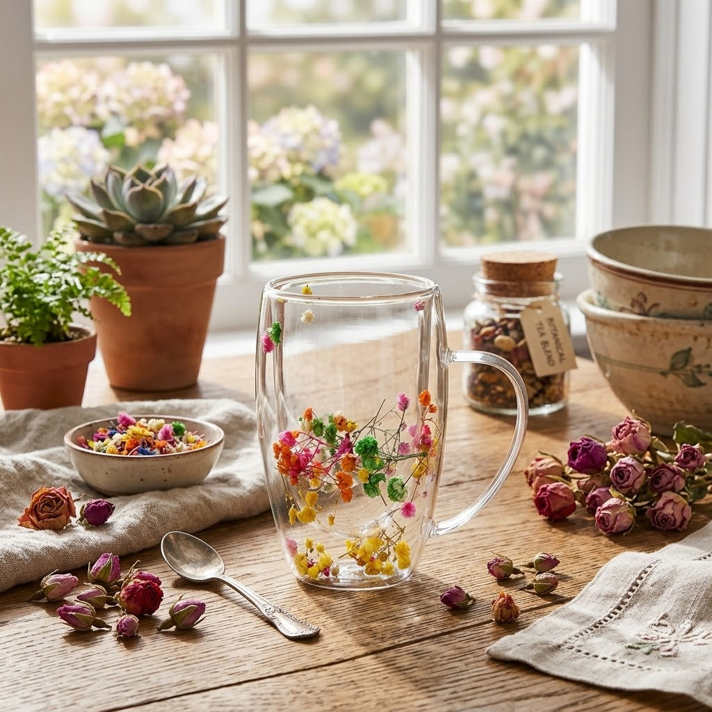 Double Wall Glass Mug – Summer Splash | 350ml