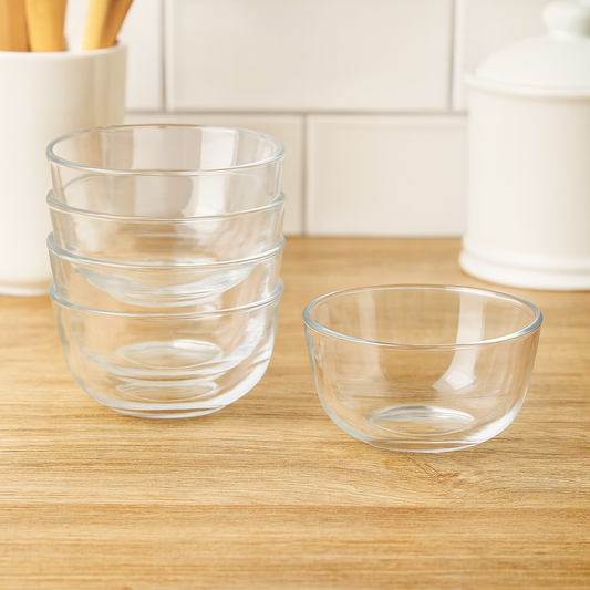 6pcs Pays “Payali” 130mm Clear Glass Serving Bowl – Elegant Round Dessert & Salad Dish Set