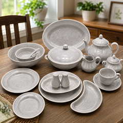 Luxury 72-Piece Granite Glow Speckled Dinnerware Set