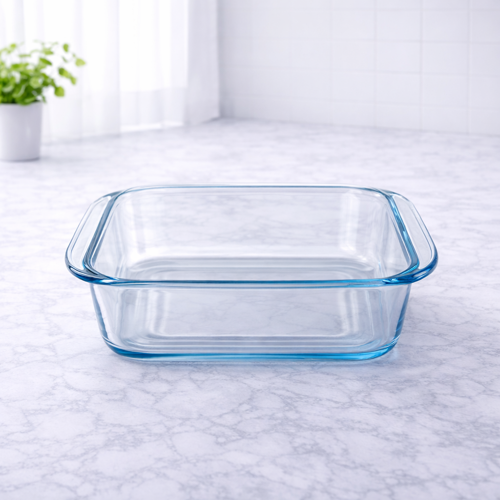 0.9L Glass Baking Pan – Compact Square Oven Dish for Baking & Serving - Habitt