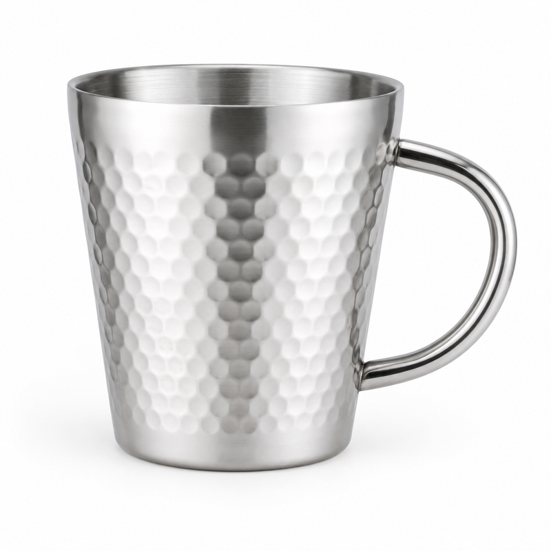 Copper/Silver Hammered Tea Cup – 300 ml