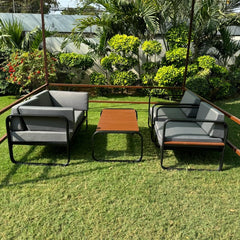 Lucky Home Atis 4 Seater Aluminium Outdoor Patio Sofa Set With Coffee Table