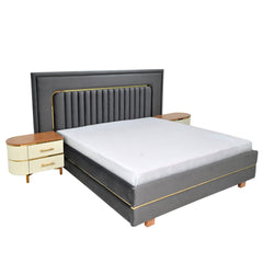 Arlen King Size Bed with 2 Side Table