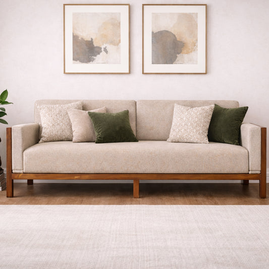 Nysa 2 & 3 Seater Sofa – Modern Upholstered Fabric Couch with Solid Wood Frame for Living Room - Habitt