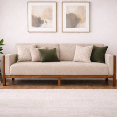 Nysa 2 & 3 Seater Sofa – Modern Upholstered Fabric Couch with Solid Wood Frame for Living Room - Habitt