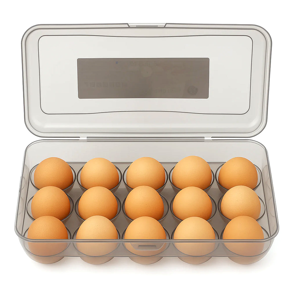 15-Piece Egg Storage Box – Stackable Container with Lid for Fridge Organization