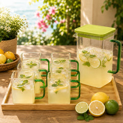 6 Piece Transparent Water Set with Jug | Drinkware Set