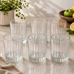 Premium Fluted Tumbler Glass 350 ml – Elegant Everyday Glass for Water, Juice & Soft Drinks