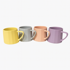 420ML Matte Pastel Ceramic Mugs – Yellow, Grey, Pink & Purple