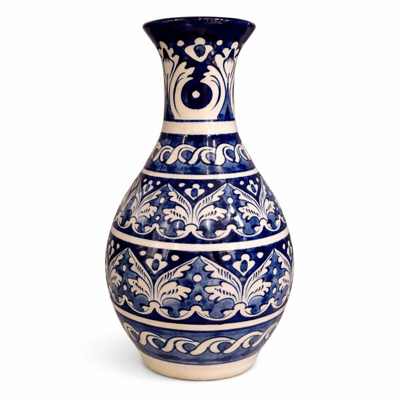 Handcrafted Blue Pottery Vase – 10 Zone Design
