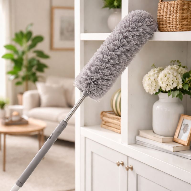 Grey Microfiber Duster 2.8 MTR – Extendable Long Handle Dust Cleaner for Home