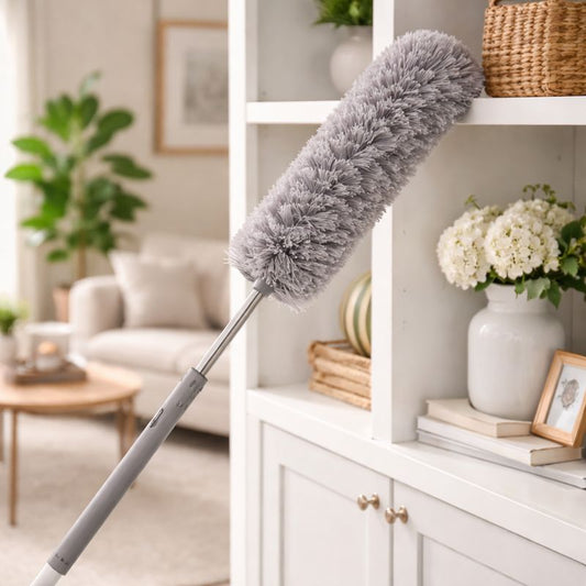 Grey Microfiber Duster 2.8 MTR – Extendable Long Handle Dust Cleaner for Home