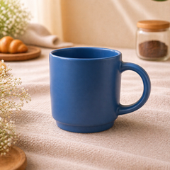 Matte Blue Ceramic Coffee Mug – Modern Minimalist Tea & Coffee Cup for Everyday Use - Habitt
