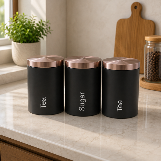 3-Piece Canister Set – Large Black