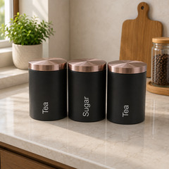 3-Piece Canister Set – Large Black