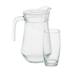 Classic Clear Glass Water Set – 7-Piece Set (1.6 L Jug + 365 mL Glasses)