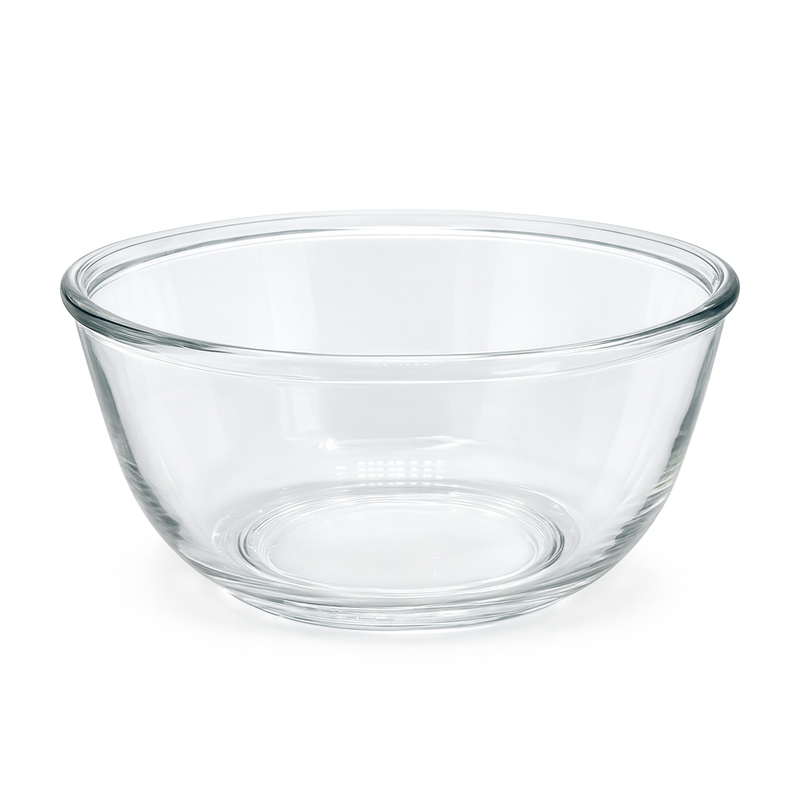 4-Piece Clear Glass Bowl Set – 1600 ml Large Multi-Purpose Mixing & Serving Bowls - Habitt