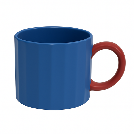 250ML Colour Pop Ceramic Mug – Red, Yellow, Blue & Green Variants with Contrasting Handles