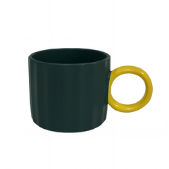 250ML Colour Pop Ceramic Mug – Red, Yellow, Blue & Green Variants with Contrasting Handles