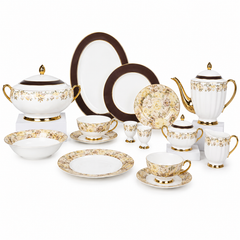 Premium 89-Piece Dinner Set | Elegant Complete Dinnerware & Serving Set