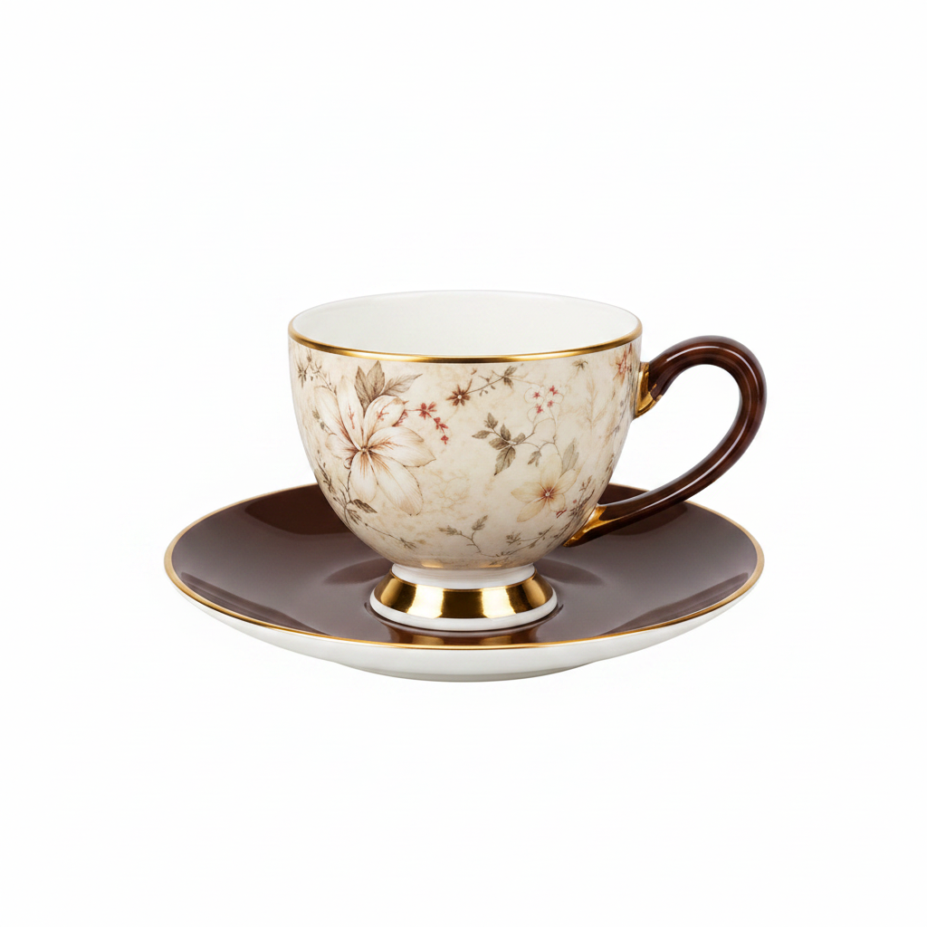 12 PCS Refined Cup & Saucer Set – Stylish Tea & Coffee Serving Set