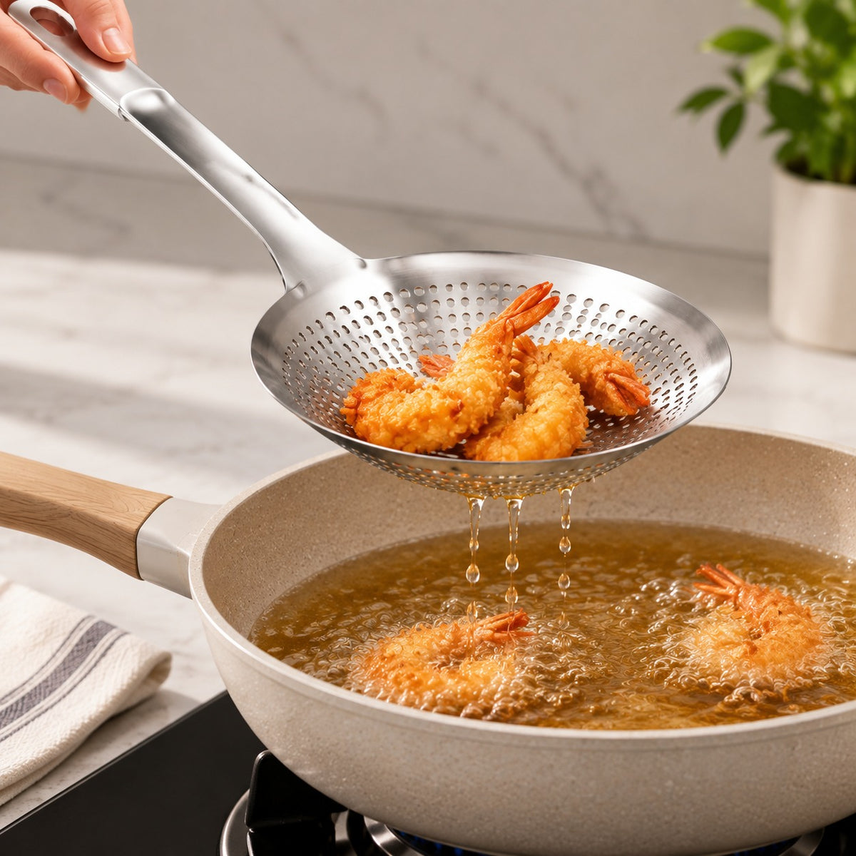 Stainless Steel Oil Strainer 14 Cm | Kitchen Oil Filter Tool