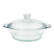 Clear Glass Casserole with Lid – Heat-Resistant Round Cooking & Serving Dish (750 ml / 1 L / 1.5 L) - Habitt