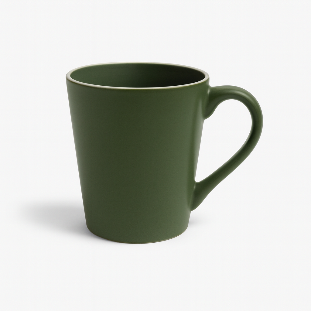 Matte Olive Green Ceramic Mug – Modern Coffee & Tea Cup
