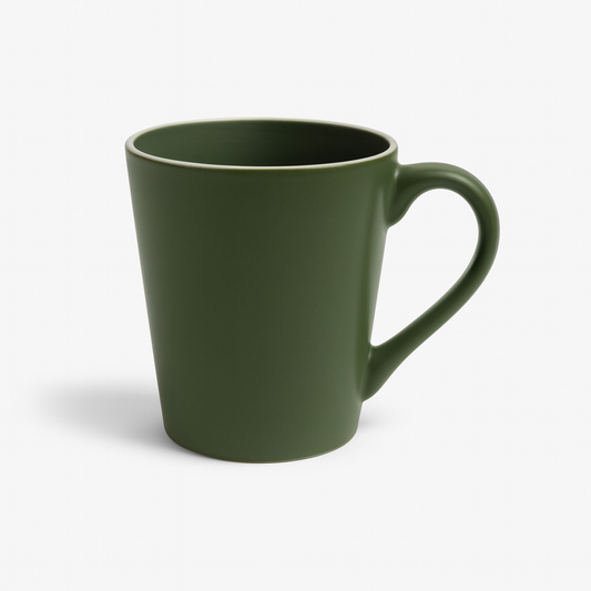 Matte Olive Green Ceramic Mug – Modern Coffee & Tea Cup