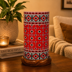 Printed Acrylic Lamp T Art – Colorful Traditional Pakistani Art Decorative Table Lamp