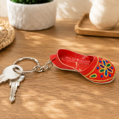 Traditional Khussa Key Chain Extra Large T Art – Decorative Pakistani Truck Art Keyring