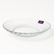Clear Swirl-Pattern Pressed-Glass Soup Plate Set – 6 Pieces, 234 mm Diameter - Habitt