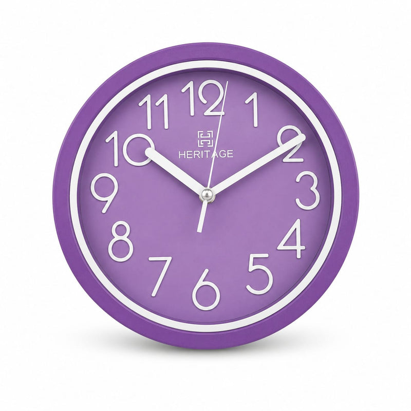 HERITAGE Wall Clock Fantasy CLK-044C – 15" Purple & White