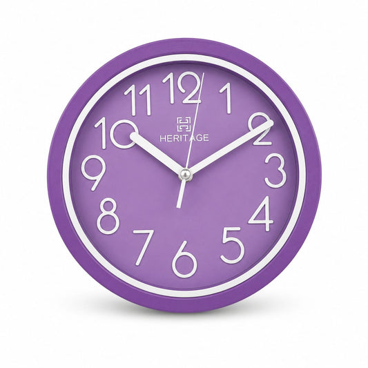 HERITAGE Wall Clock Fantasy CLK-044C – 15" Purple & White