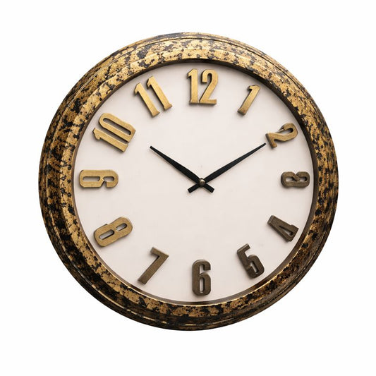 Heritage Wall Clock Snowy – Vintage Gold Accent Decorative Wall Clock - Habitt