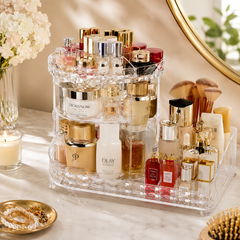 Assorted 360° Rotating Acrylic Cosmetic Organizer – Makeup & Beauty Storage Organizer