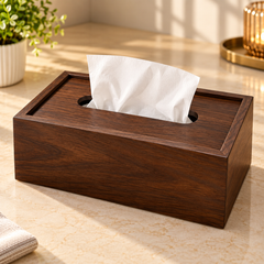 Dark Wood Modern Rectangular Tissue Box