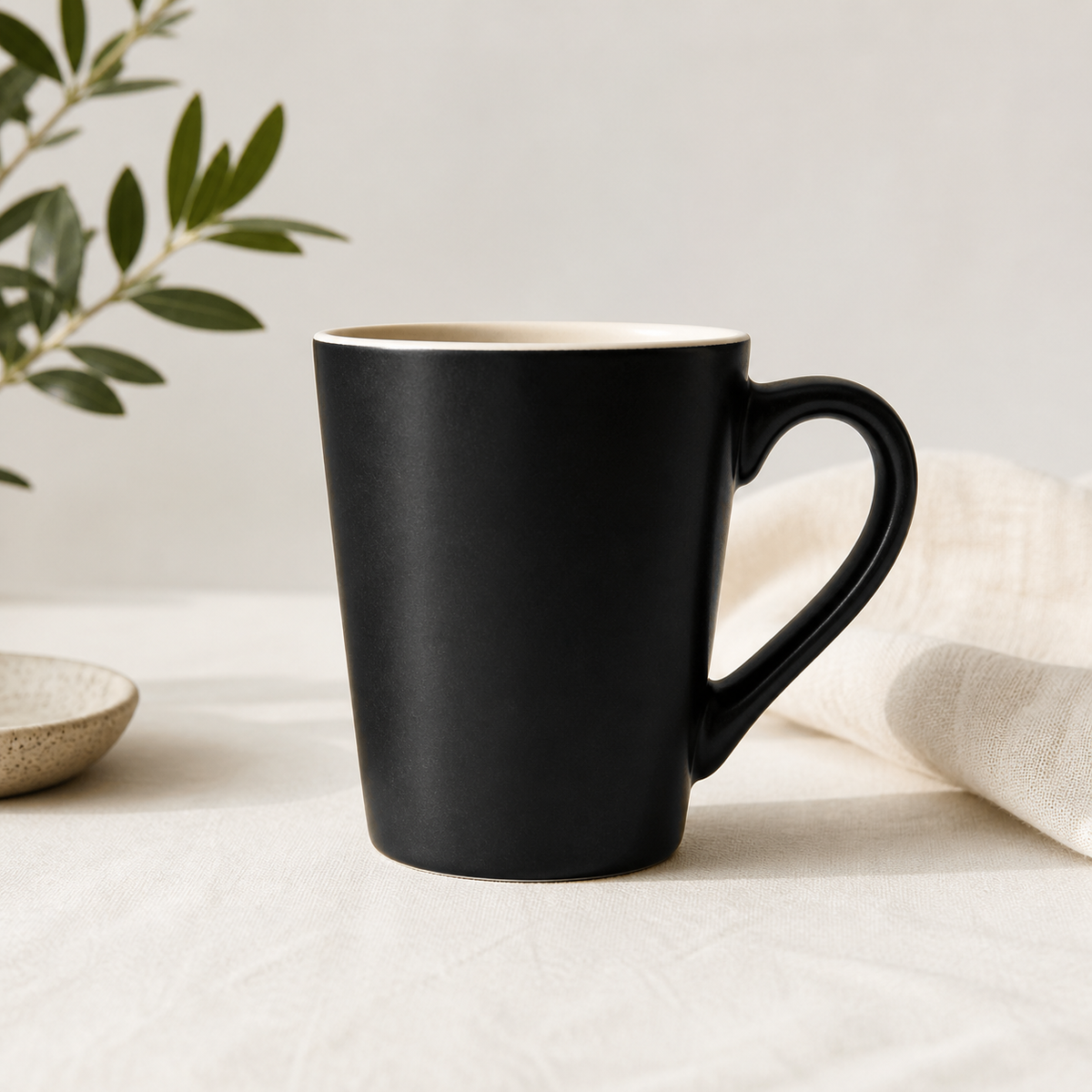 Matte Black Ceramic Mug – Minimalist Coffee & Tea Cup - Habitt