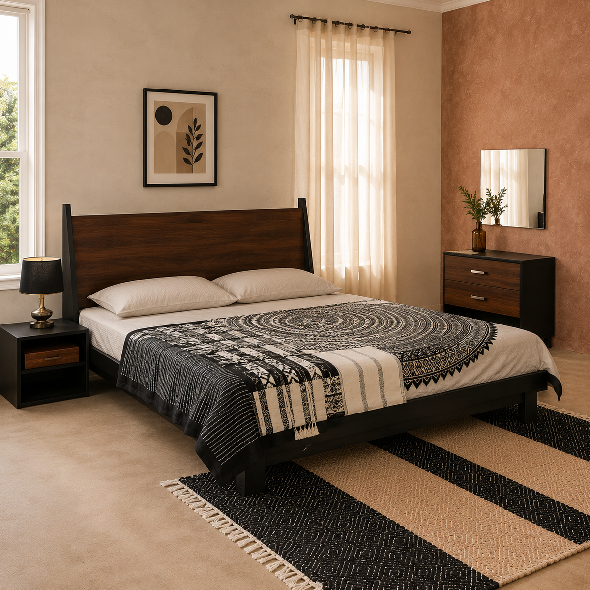 Savior King/Queen Size Bed With Dresser
