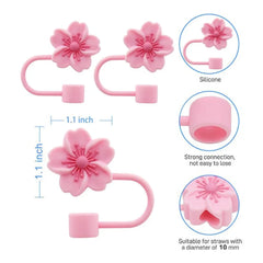 Assorted Silicone Flower Straw Stoppers – Waterproof & Dustproof Cap –