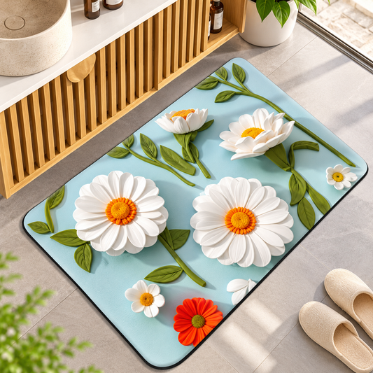 Print Flower  Mat | Decorative Floor Mat