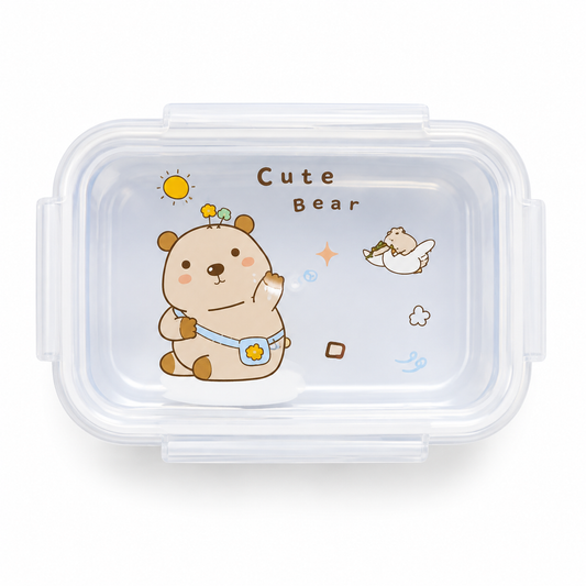 Assorted Design Stainless Steel Lunch Box with Spoon | Leakproof Food Storage Container for Office, School & Travel | Reusable Bento Lunch Box