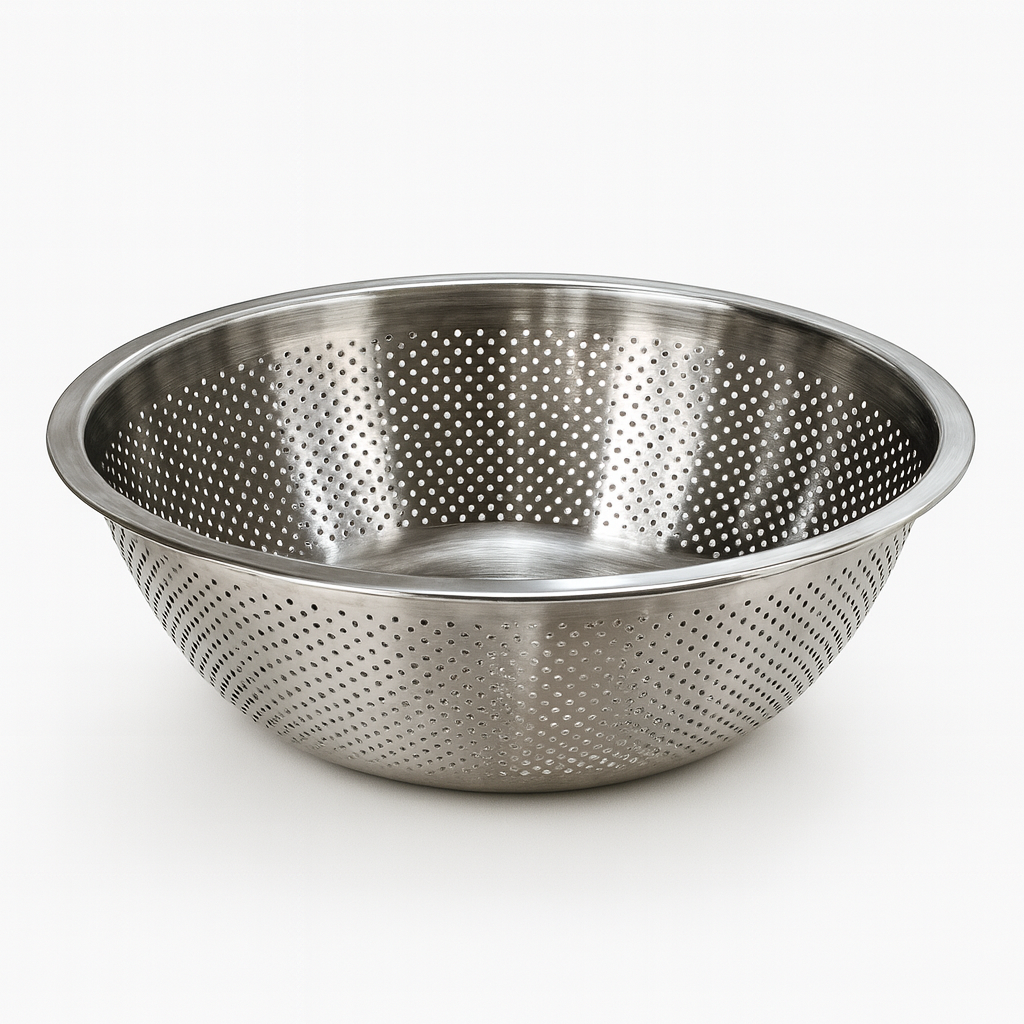 Stainless Steel Round Strainer Basket Set (26cm, 28cm, 30cm) for Washing &amp; Draining