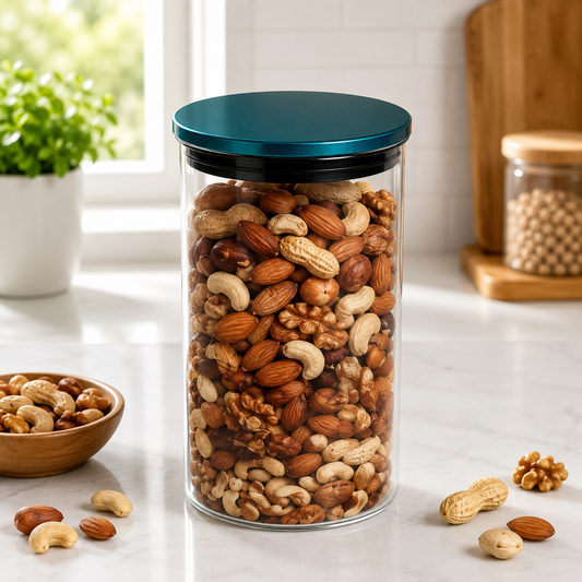 Medium Storage Jar with Steel Lid | Airtight Kitchen & Pantry Organizer - Habitt