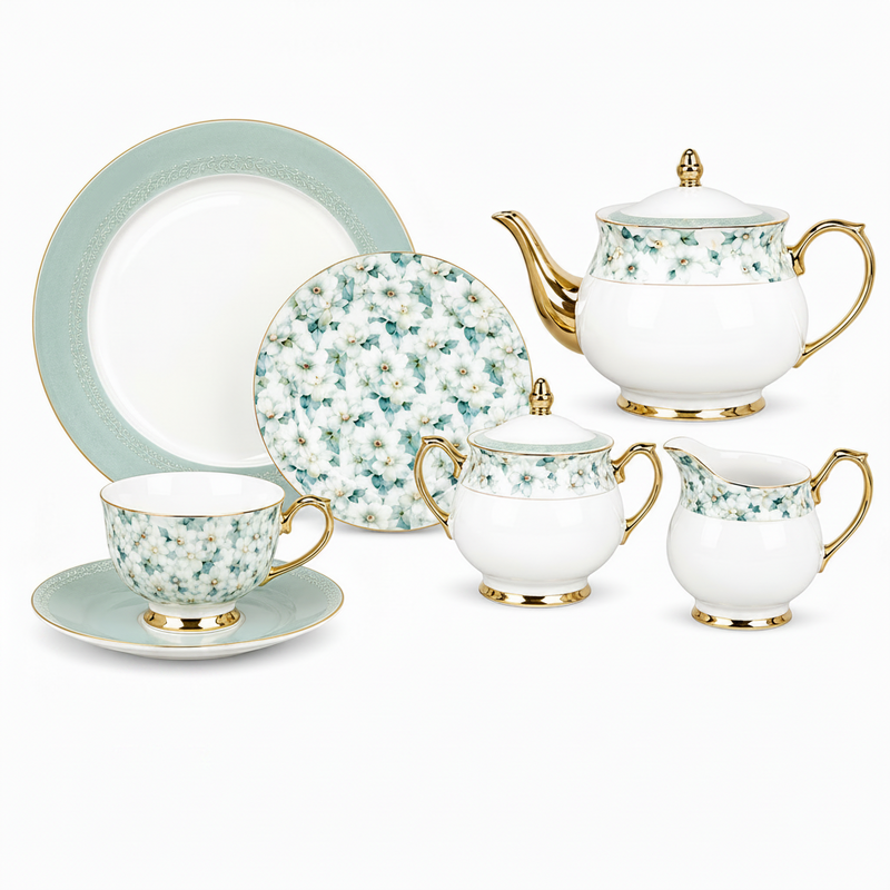 Deluxe 24-Piece Tea Set | Complete Tea Serving Collection for Elegant Entertaining